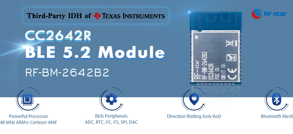 Características del módulo CC2642R BLE 5.2 RF-BM-2642B2